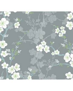 2973-90108 Nicolette Grey Floral Trail Wallpaper | The Fabric Co