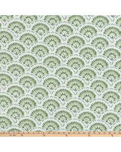 Amelia Soothing Aloe Green Geometric Stylized Scallop Tempo Fabric