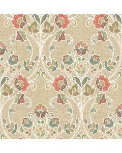 1014-001808 Willow Coral Nouveau Floral Wallpaper
