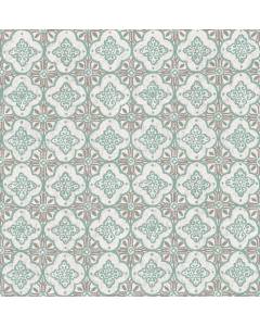 1014-001854 Geo Turquoise Quatrefoil Wallpaper
