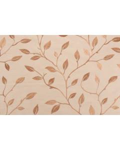 Cream Embroidered Vine Leaf Faux Silk Capri Beige Valiant Fabric