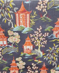 Shoji Lacquer Covington Pagoda Print Fabric