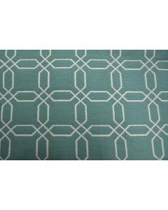 REMNANT Aqua Geometric Octagon Fabric 56.5 inches x 3.25 yards