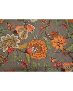 Berkin Taupe Neutral Multicolored Leafy Tree Branch Floral Fabric