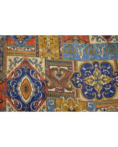 Hamadi Dynasty Blue Gold Red Ethnic Tapestry Covington Fabric
