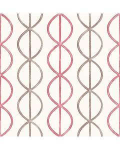 2656-004009 Banning Stripe Pink Geometric Wallpaper