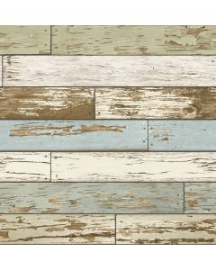 2701-22302 Scrap Wood Sky Blue Weathered Texture Wallpaper