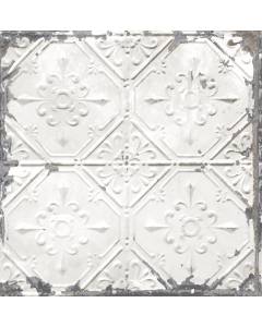 2701-22305 Tin Ceiling White Distressed Tiles Wallpaper
