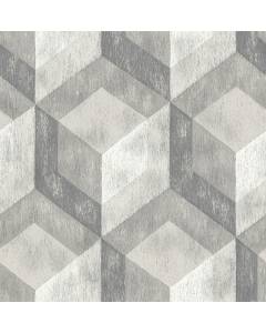 2701-22306 Rustic Wood Tile Ash Geometric Wallpaper