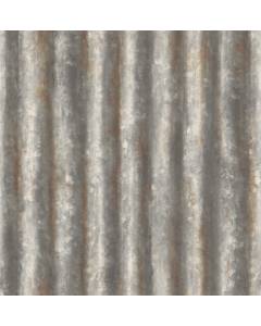 2701-22333 Corrugated Metal Charcoal Industrial Texture Wallpaper