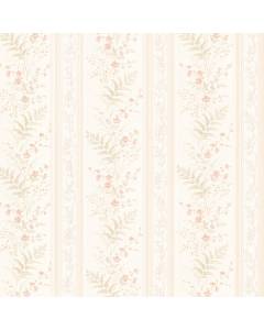 2704-20144 For Your Bath III Bell Peach Wildflower Stripe Wallpaper