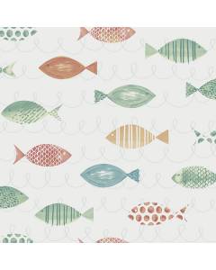 3113-12041 Key West Aqua Fish Wallpaper