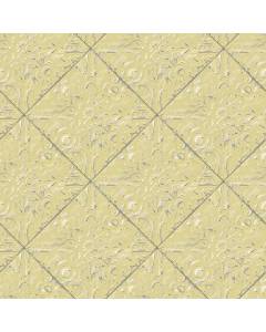 3119-13093 Brandi Yellow Metallic Faux Tile Wallpaper | The Fabric Co