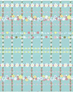 359030 Belina Jade Flower Check Wallpaper