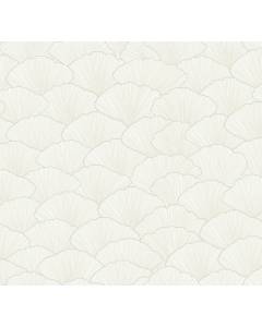 CI2335 White Cream Luminous Ginkgo Wallpaper | The Fabric Co