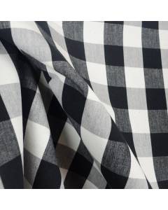 DL41 Lyme Black White Check Plaid Fabric