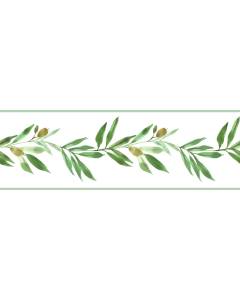 FH4099BD Green Olive Branch Border | The Fabric Co