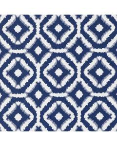 Del Sol 524 Mediteranean Blue Geometric Tie Dye Looking Diamond Covington Outdoor Fabric