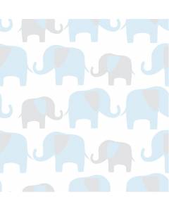 NU1404 Blue Elephant Parade Peel and Stick Wallpaper
