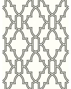 NW31600 Black and White Tile Trellis NextWall Peel & Stick Wallpaper