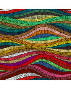 OD Kenya Rouge Multicolored Rainbow Wavy Stripe Outdoor Tempo Fabric