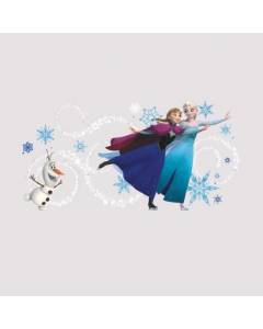 RMK2738GM Frozen Custom Headboard Featuring Elsa, Anna & Olaf Giant Wall Decals w/ Personalization Mural