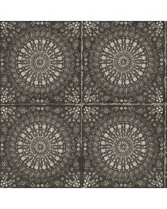 RY30700 Mandala Charcoal Wallpaper | Seabrook | The Fabric Co
