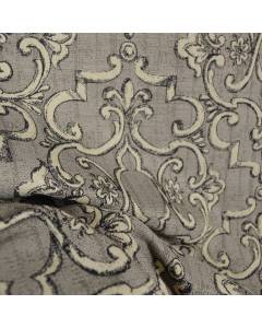 Treillage Charcoal Scroll Grey Black Upholstery Fabric