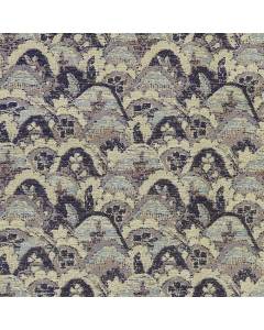 Blue Grey Landscape Tapestry Upholstery Stark Indigo Regal Fabric