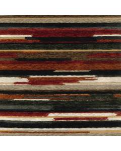 Vivid Cayenne Red Orange Rust Painted Chenille Stripe Woven Upholstery Regal Fabric